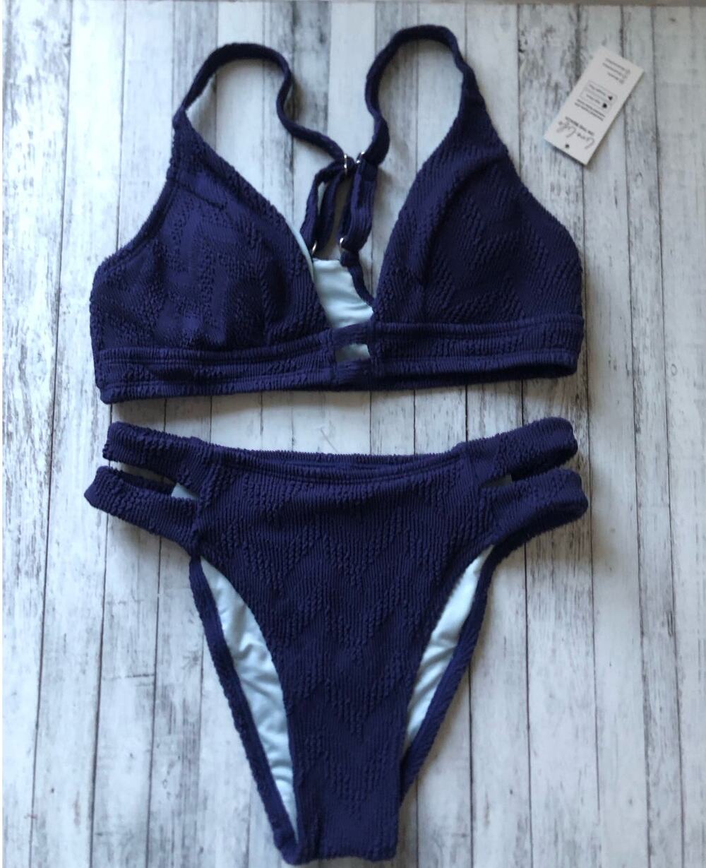 Cupshe two-piece bathing suit blue size x-small